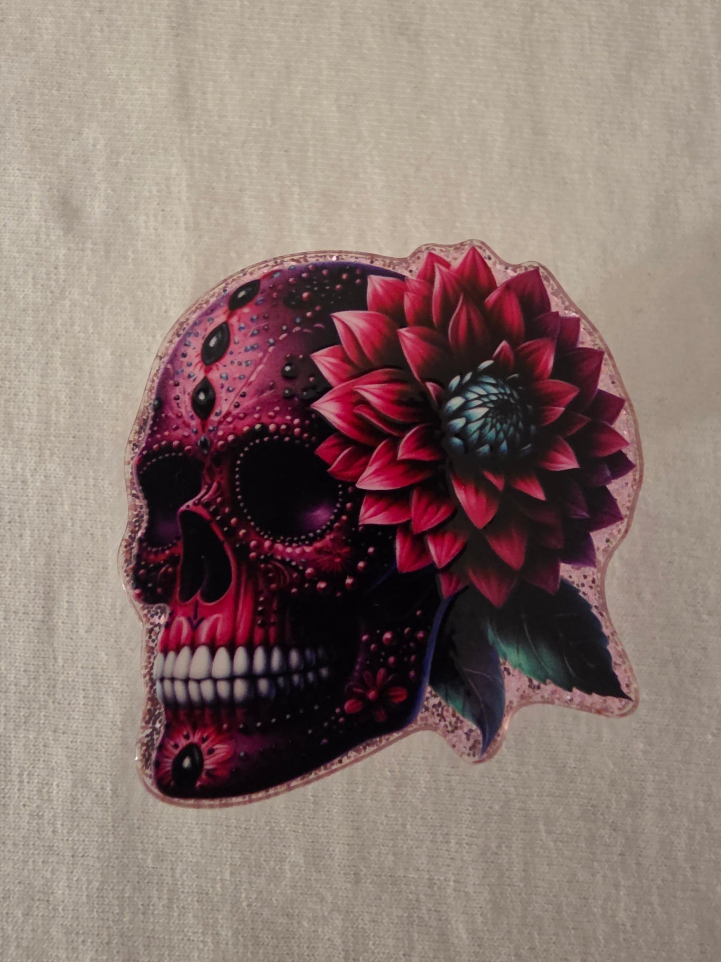 Pink Scull Head Pop Socket