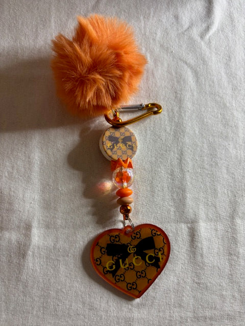 🧡 GUCCI-Inspired Orange Luxe Keychain