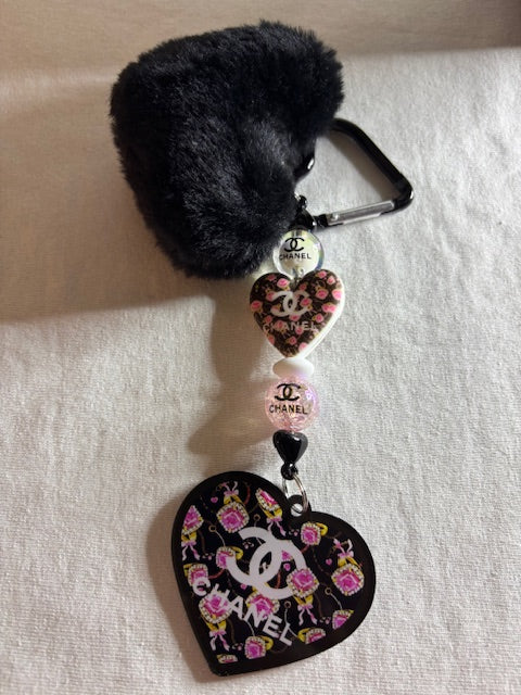 🖤 CHANEL-Inspired Luxe Heart Keychain