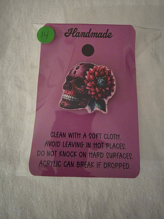 Pink Scull Head Pop Socket