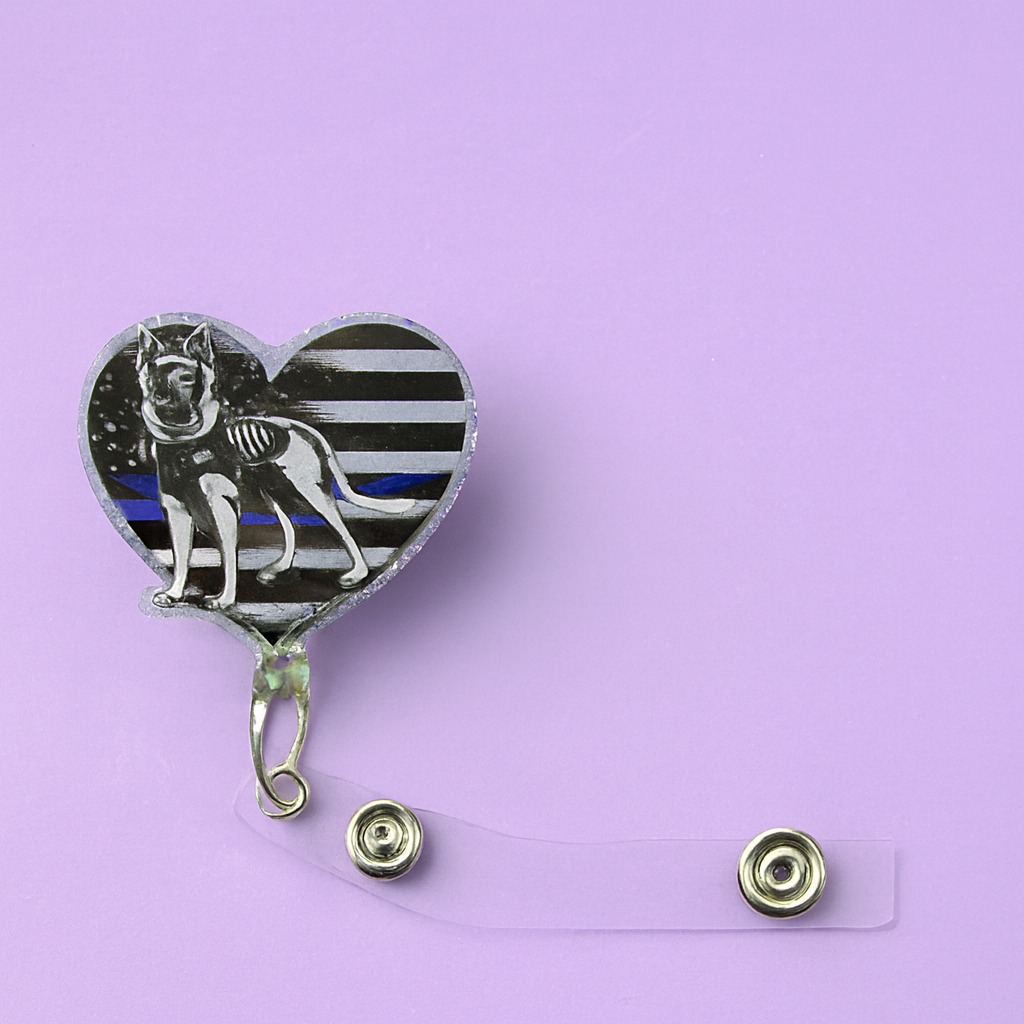 Police Dog Badge Reel