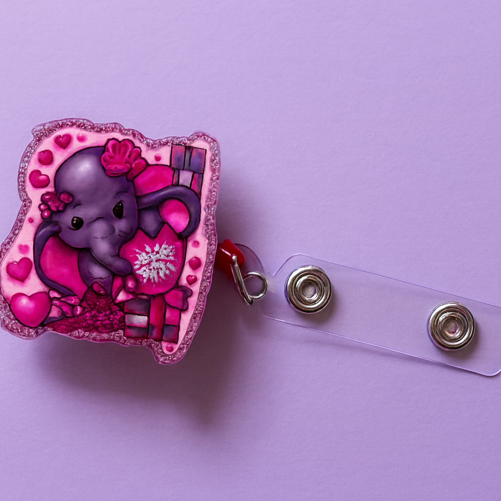 Pink Valentines Elephant Bage Reel