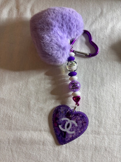 💜 CHANEL-Inspired Heart Keychain