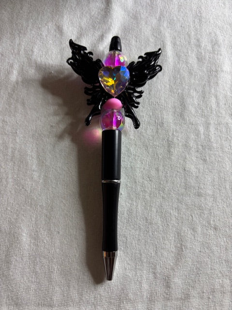 Butterfly pen - with pink diamond