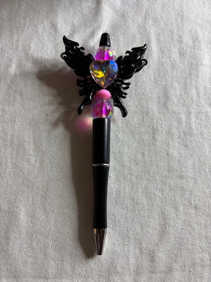 Butterfly pen - with pink diamond