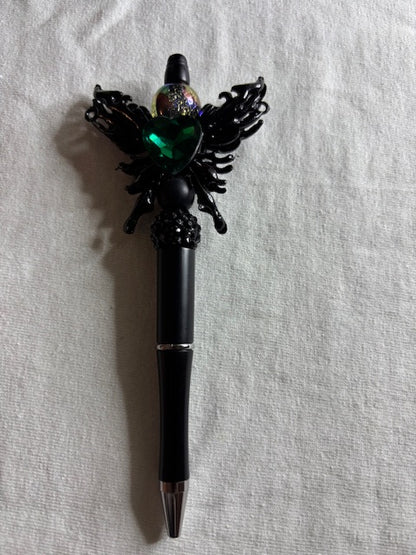 Butterfly Pen - with green diamond